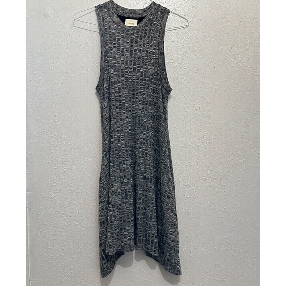 Maeve Anthropologie Emerson Gray Ribbed Sleeveless Swing Dress Sz S Asymmetrical - Picture 1 of 8